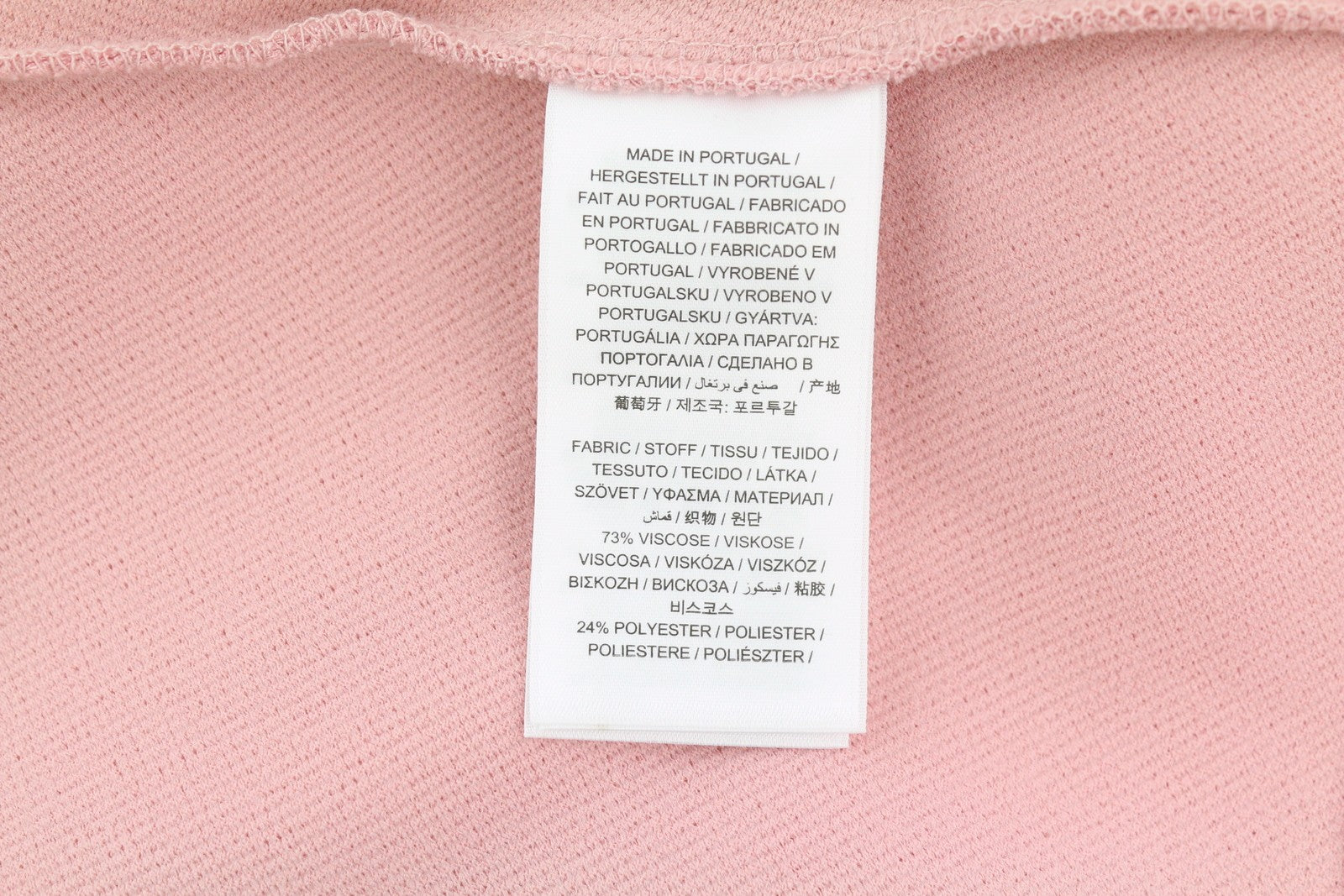 GANT Rib Structure Women's Dress XS Pink Stretch V Neck Short Sleeve Knee