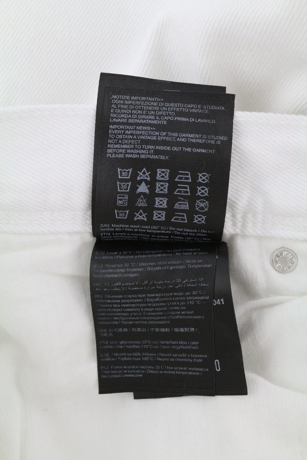 ANTONY MORATO Argon Men's Jeans W29 White Denim Slim Fit Cropped Button Fly