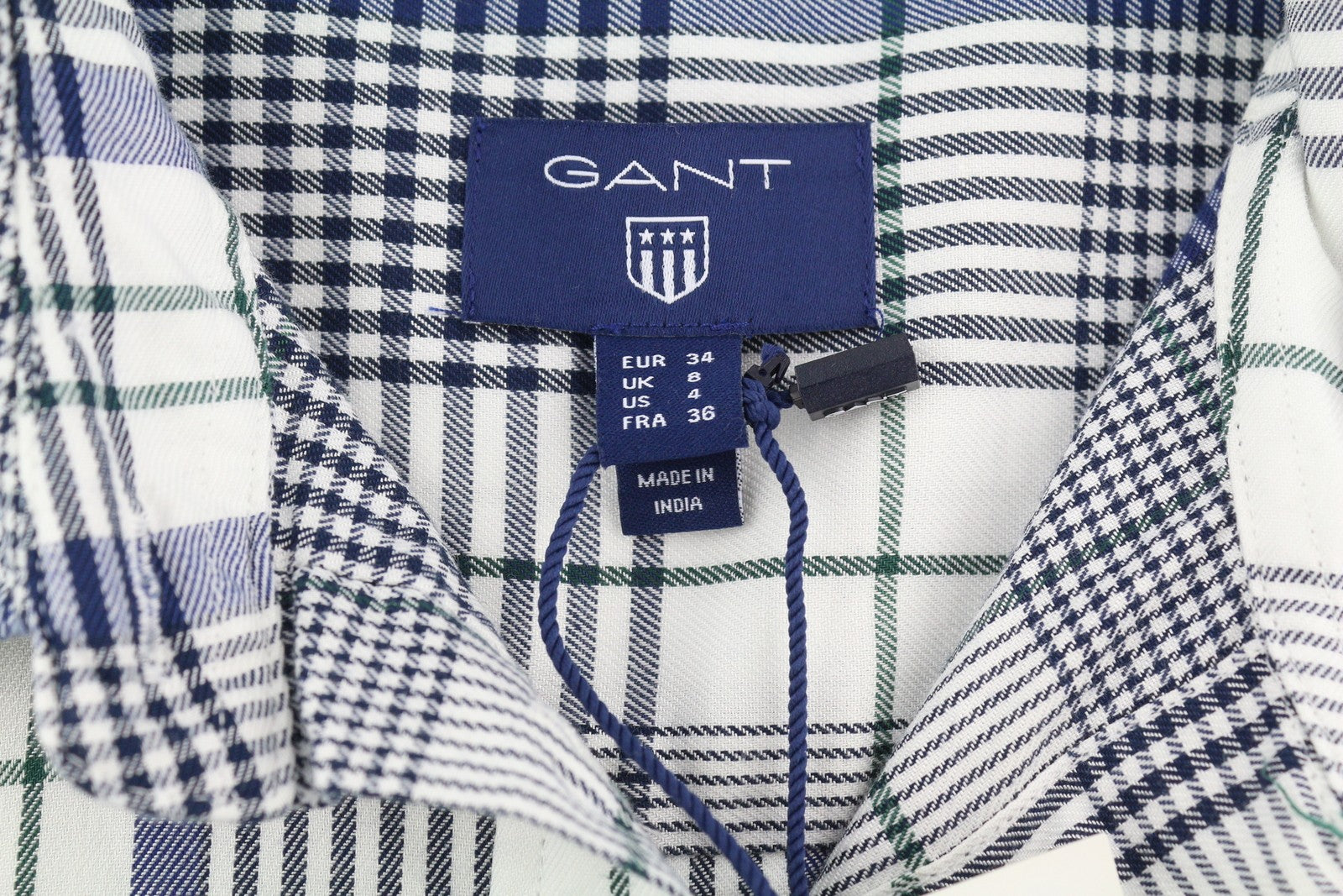 GANT Flannel Women's Shirt EU34 Checked Pattern Casual Button Up Spread Logo