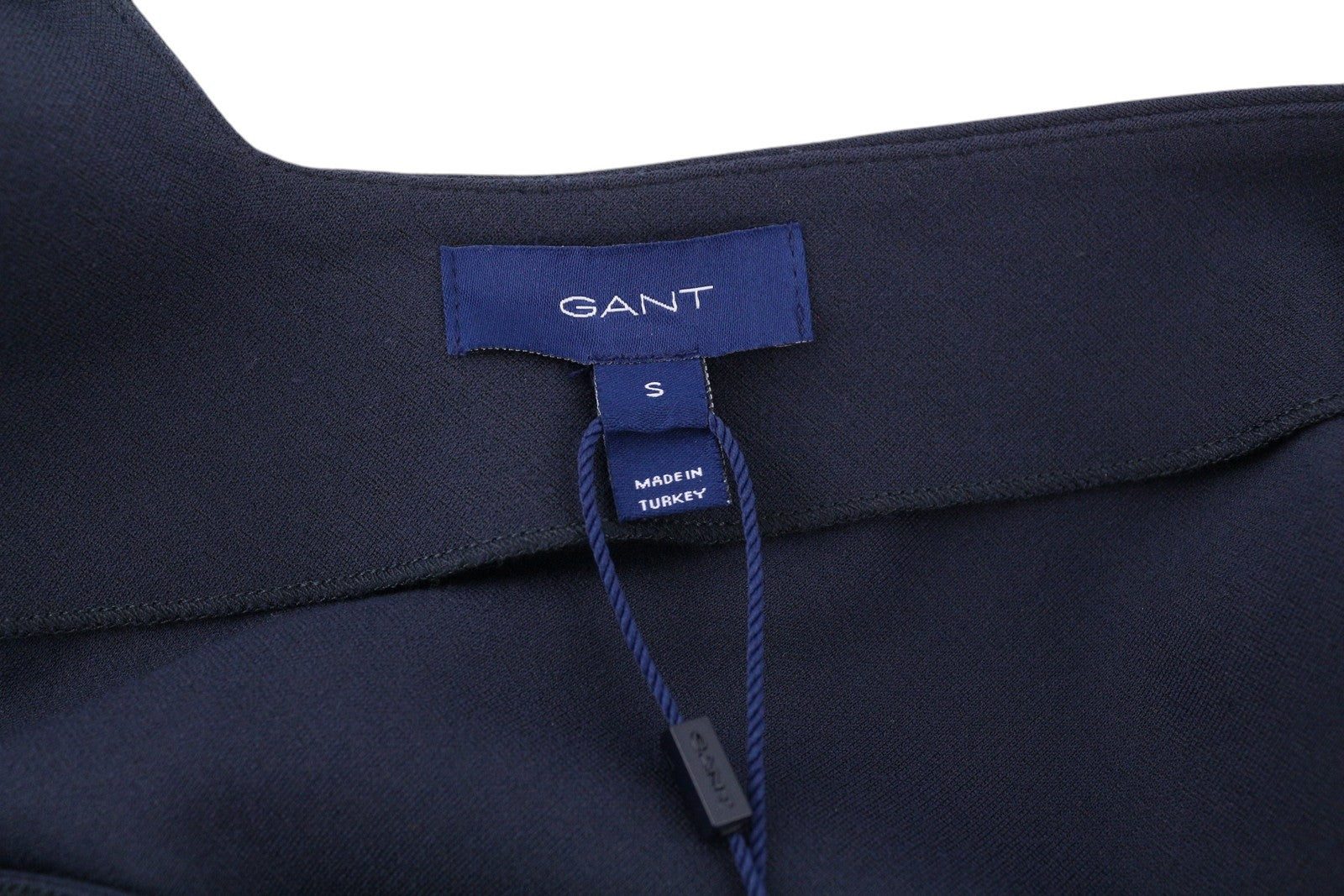 GANT Meadow Holeseam Jersey Women's Dress S Blue Stretch Short Sleeve Knee