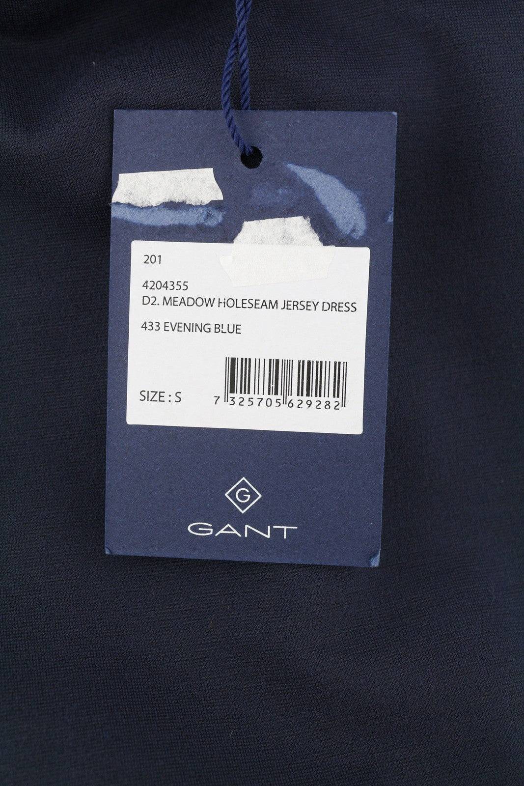 GANT Meadow Holeseam Jersey Women's Dress S Blue Stretch Short Sleeve Knee