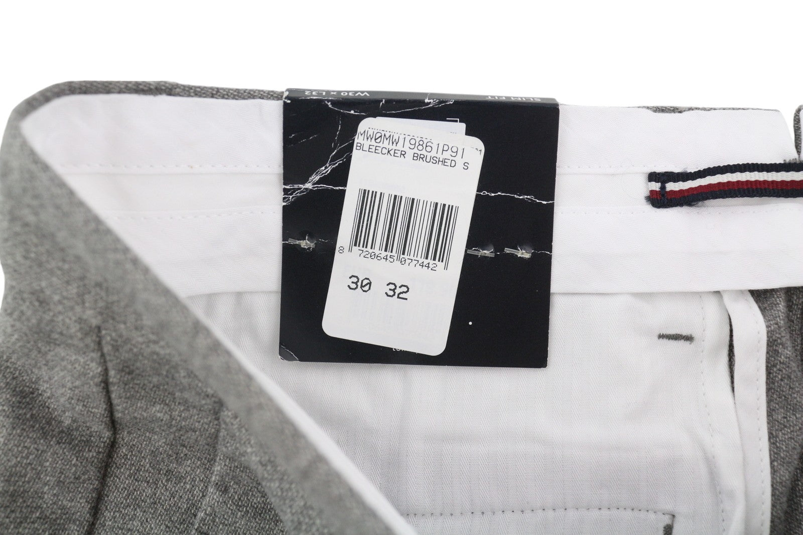 TOMMY HILFIGER Bleecker Brushed Men's Trousers W30 L32 Melange Slim Fit Stretch