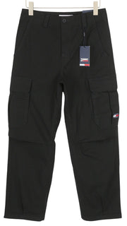 TOMMY HILFIGER Aiden Baggy Cargo Men's Trousers W30 L32 Black Utility Pockets