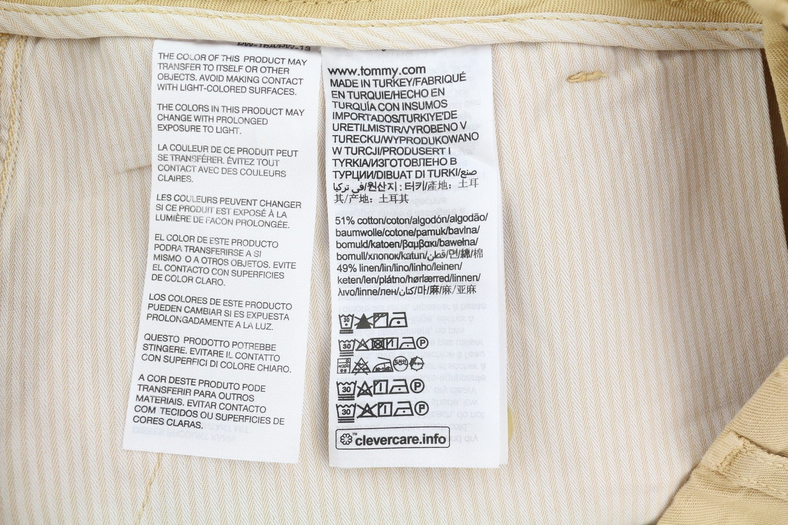 TOMMY HILFIGER Women's Trousers EU40 Brown Linen Blend Flared Pleated Leg RRP199