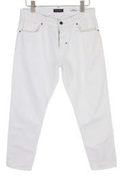 ANTONY MORATO Argon Men's Jeans W33 White Denim Slim Cut Cropped Button Fly