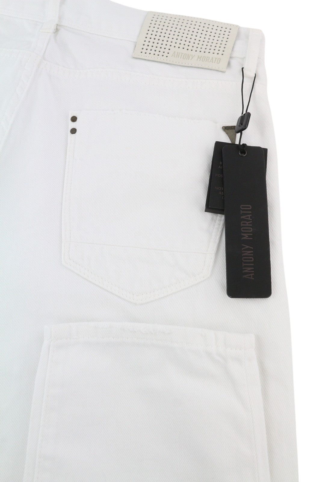 ANTONY MORATO Argon Men's Jeans W33 White Denim Slim Cut Cropped Button Fly