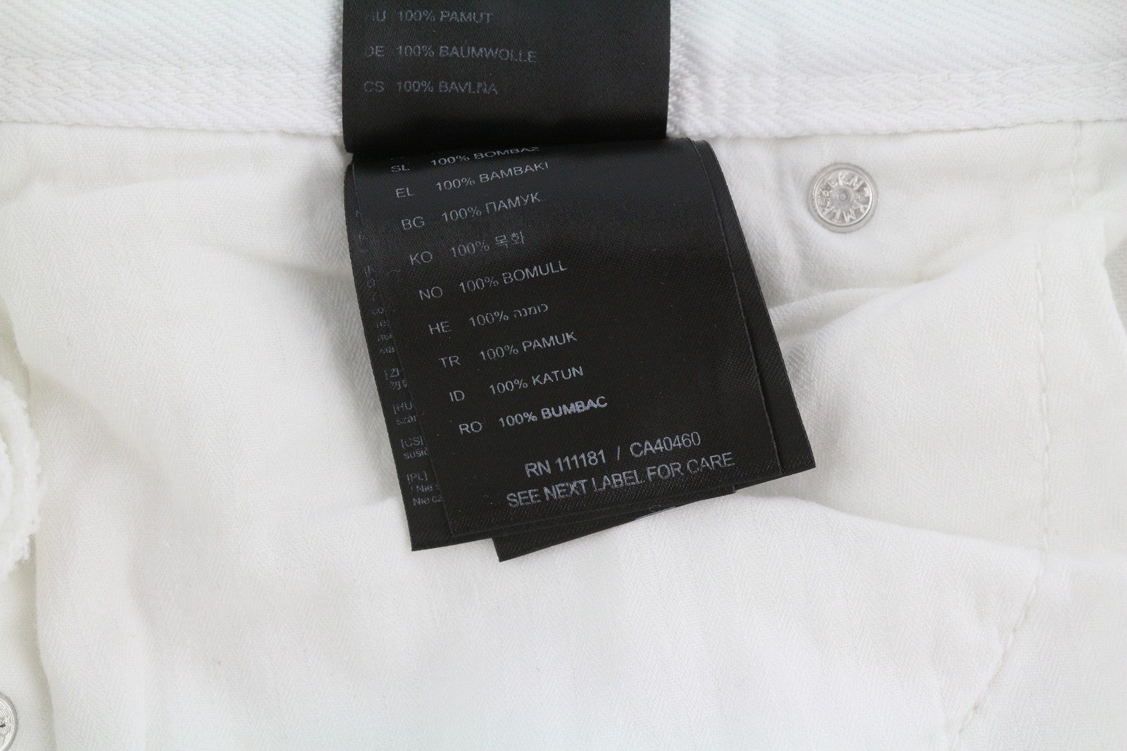 ANTONY MORATO Argon Men's Jeans W33 White Denim Slim Cut Cropped Button Fly