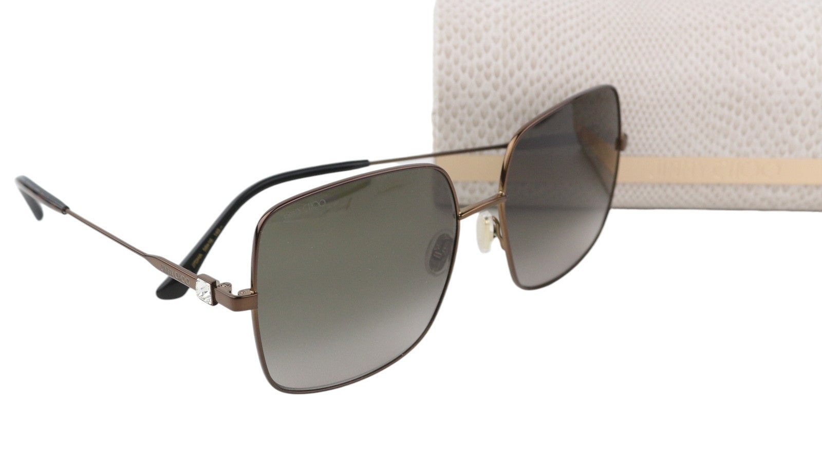 JIMMY CHOO Lili/S Women's Sunglasses OS Brown Tinted Square Frame Logo Style