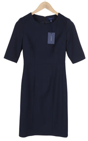 GANT Hopsack Stretch Little Women's Dress EU34 Wool Blend 3/4 Sleeve Knee