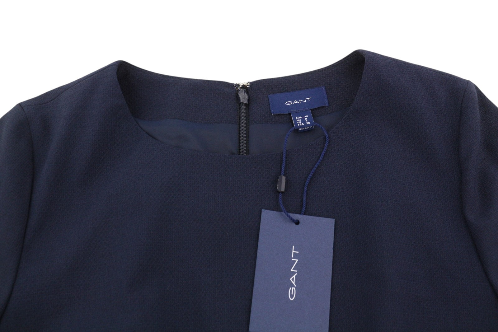 GANT Hopsack Stretch Little Women's Dress EU34 Wool Blend 3/4 Sleeve Knee