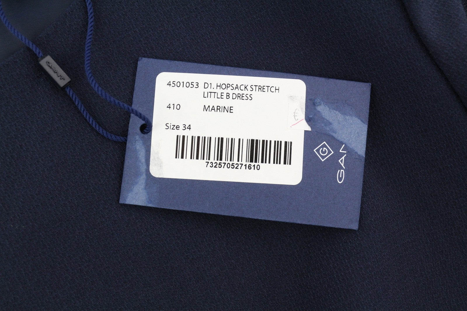 GANT Hopsack Stretch Little Women's Dress EU34 Wool Blend 3/4 Sleeve Knee