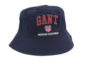 GANT Retro Shield Bucket Men Hat S/M Evening Blue Embroidered Logo