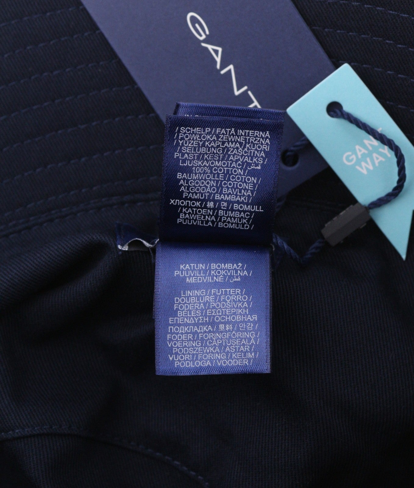 GANT Retro Shield Bucket Men Hat S/M Evening Blue Embroidered Logo