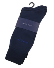 GANT 3-Pack Mercer Cotton Men Socks OS Marine Knit Stretch Cotton Blend