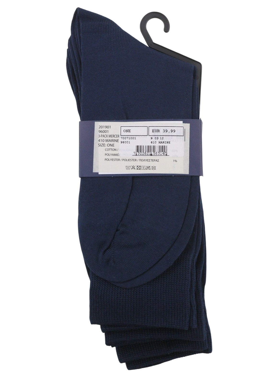 GANT 3-Pack Mercer Cotton Men Socks OS Marine Knit Stretch Cotton Blend
