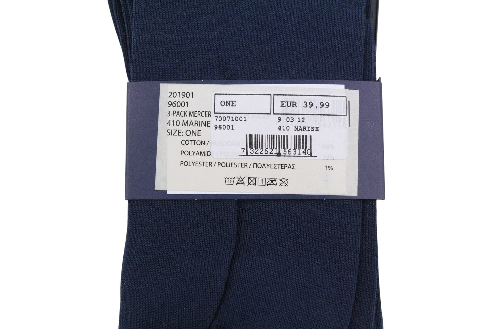GANT 3-Pack Mercer Cotton Men Socks OS Marine Knit Stretch Cotton Blend