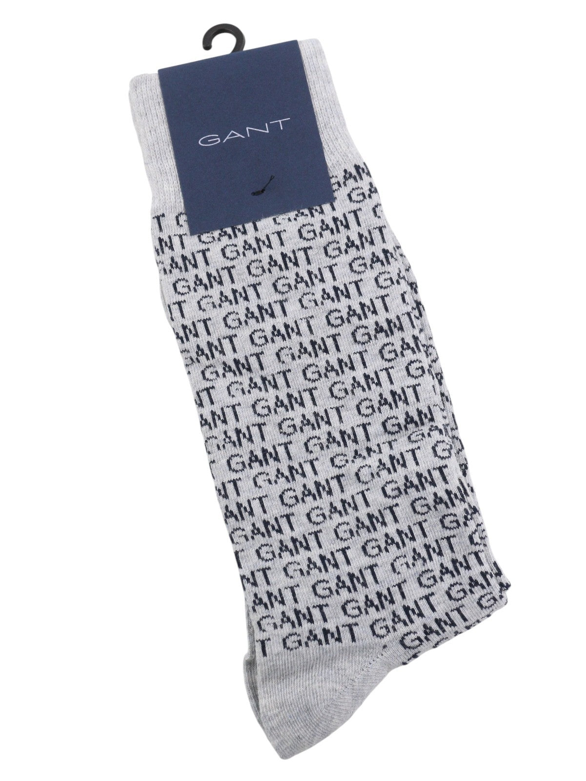 GANT Intarsia 1-Pack Men Socks OS Light Grey Melange Cotton Blend Knit Stretch
