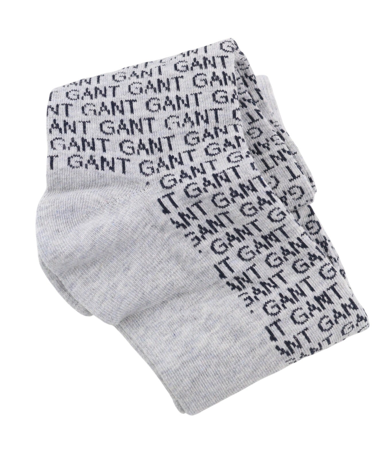 GANT Intarsia 1-Pack Men Socks OS Light Grey Melange Cotton Blend Knit Stretch