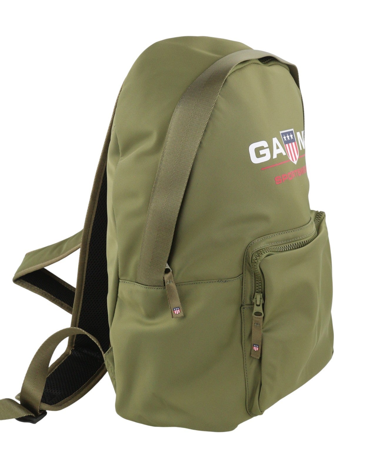 GANT Retro Shield Backpack Men Bag OS Utility Green Front Logo Adjustable Straps