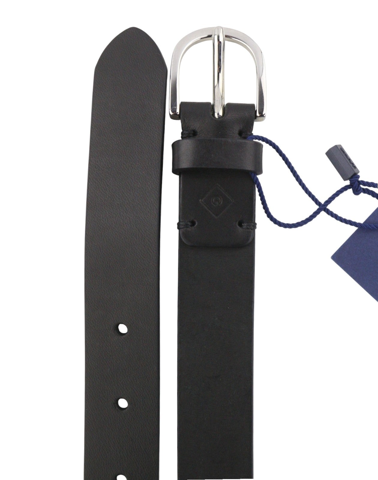 GANT Women Belt 90 CM Black Leather Silver Tone Buckle Casual