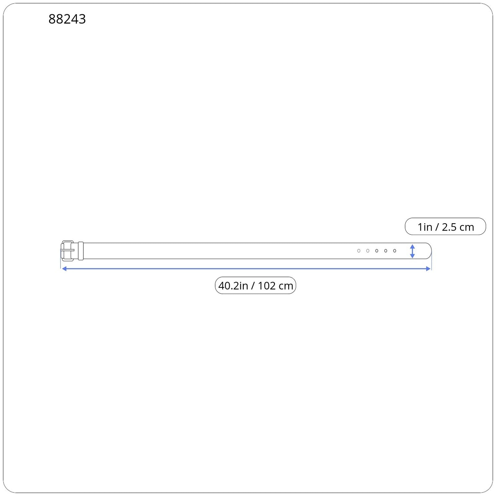 GANT Women Belt 85 CM Black Leather Silver Tone Buckle Casual