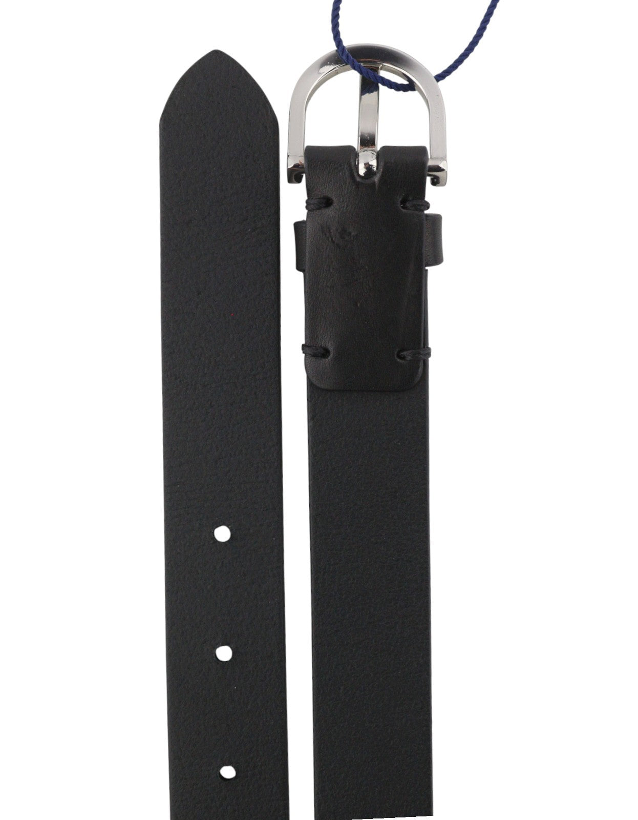 GANT Women Belt 85 CM Black Leather Silver Tone Buckle Casual