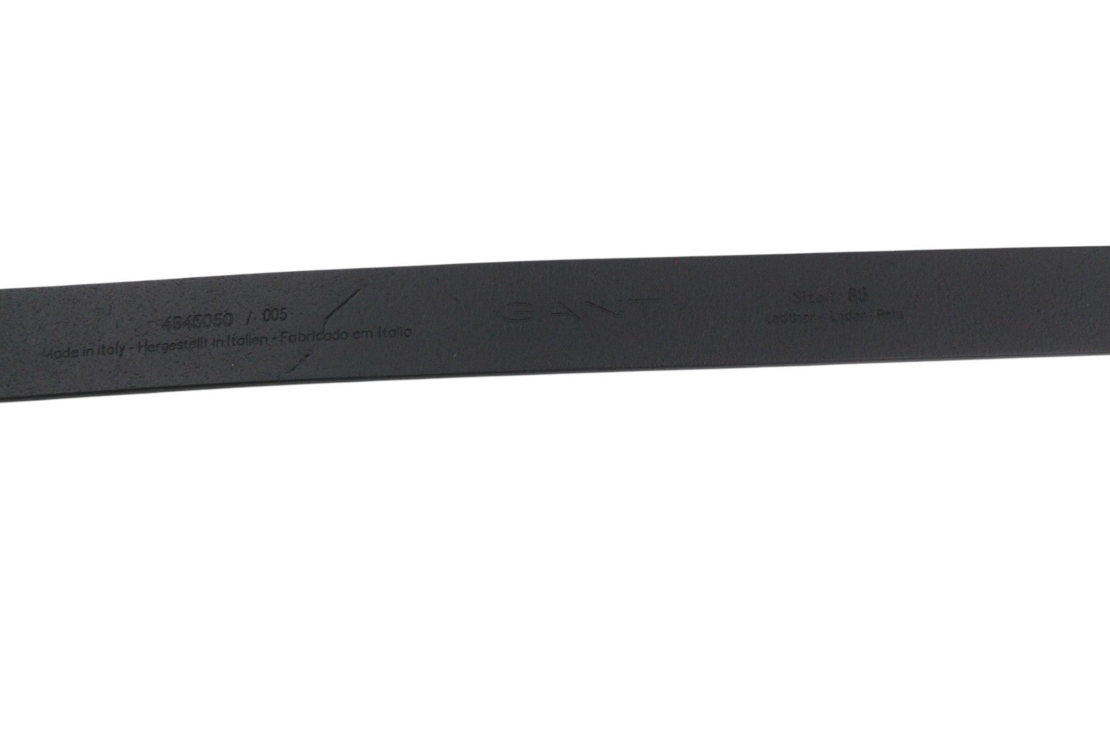 GANT Women Belt 85 CM Black Leather Silver Tone Buckle Casual