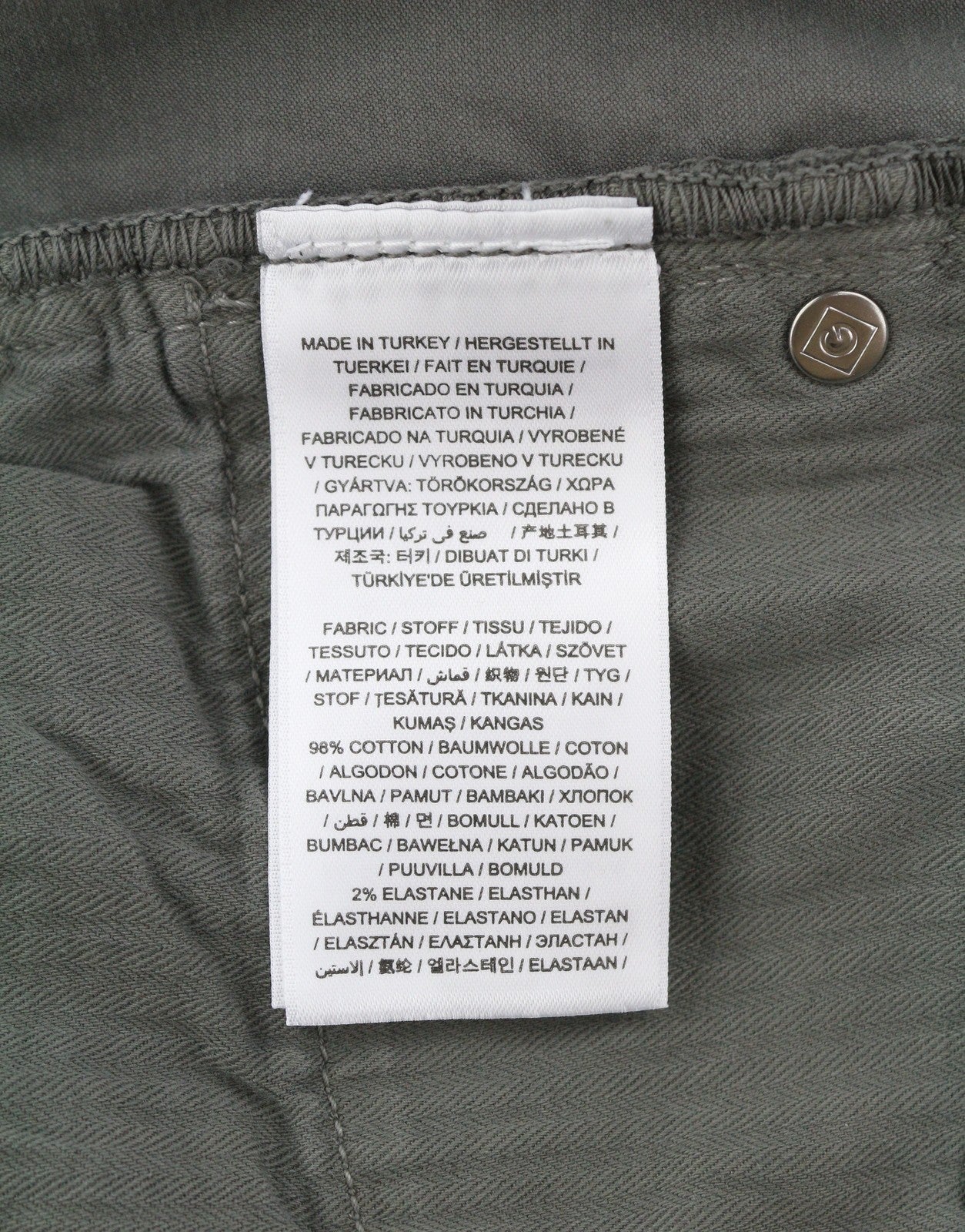 GANT Maxen Satin Men Trousers W35/L32 Steel Grey Extra Slim Zip Fly Casual