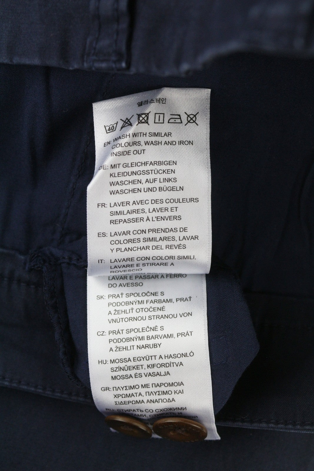 GANT Slim Sunfaded Chino Men Trousers W33/L32 Marine Zip Fly Casual