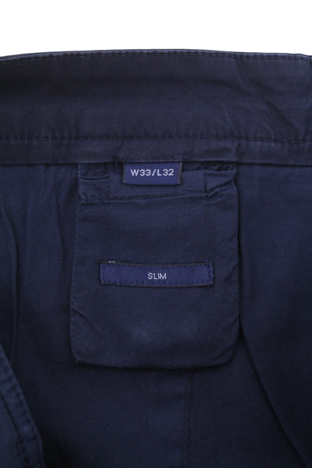 GANT Slim Sunfaded Chino Men Trousers W33/L32 Marine Zip Fly Casual