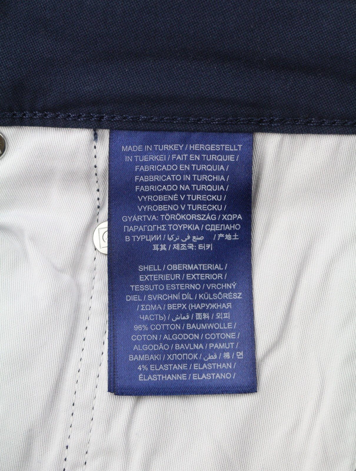 GANT Hayes Dusty Twill Men Trousers W32/L32 Marine Dark Zip Fly Slim Fit