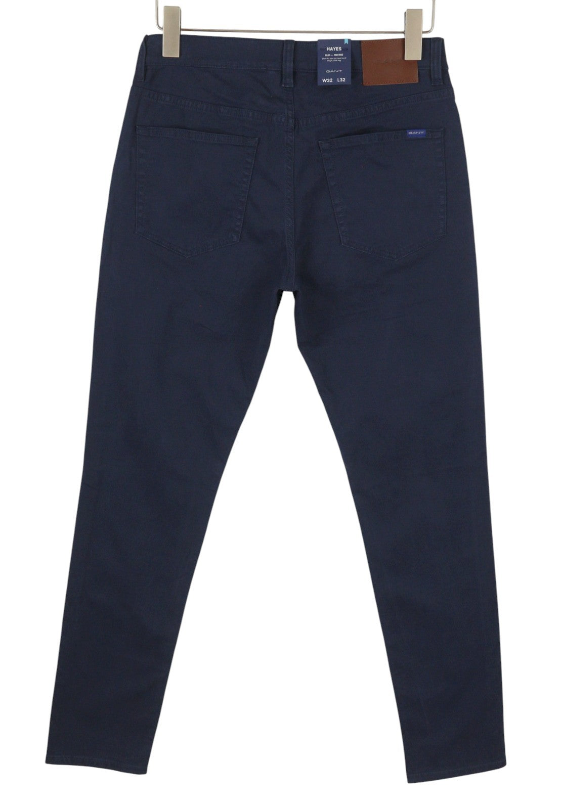 GANT Hayes Dusty Twill Men Trousers W32/L32 Marine Dark Zip Fly Slim Fit