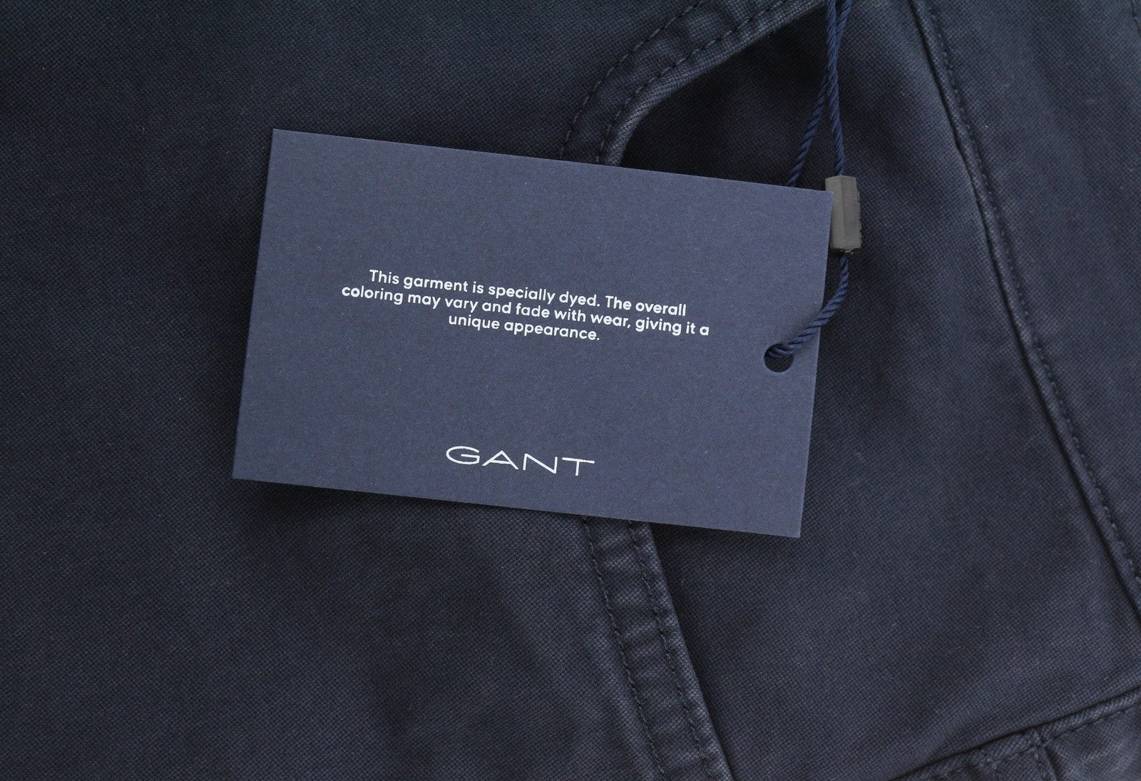 GANT Hayes Dusty Twill Men Trousers W32/L32 Marine Dark Zip Fly Slim Fit