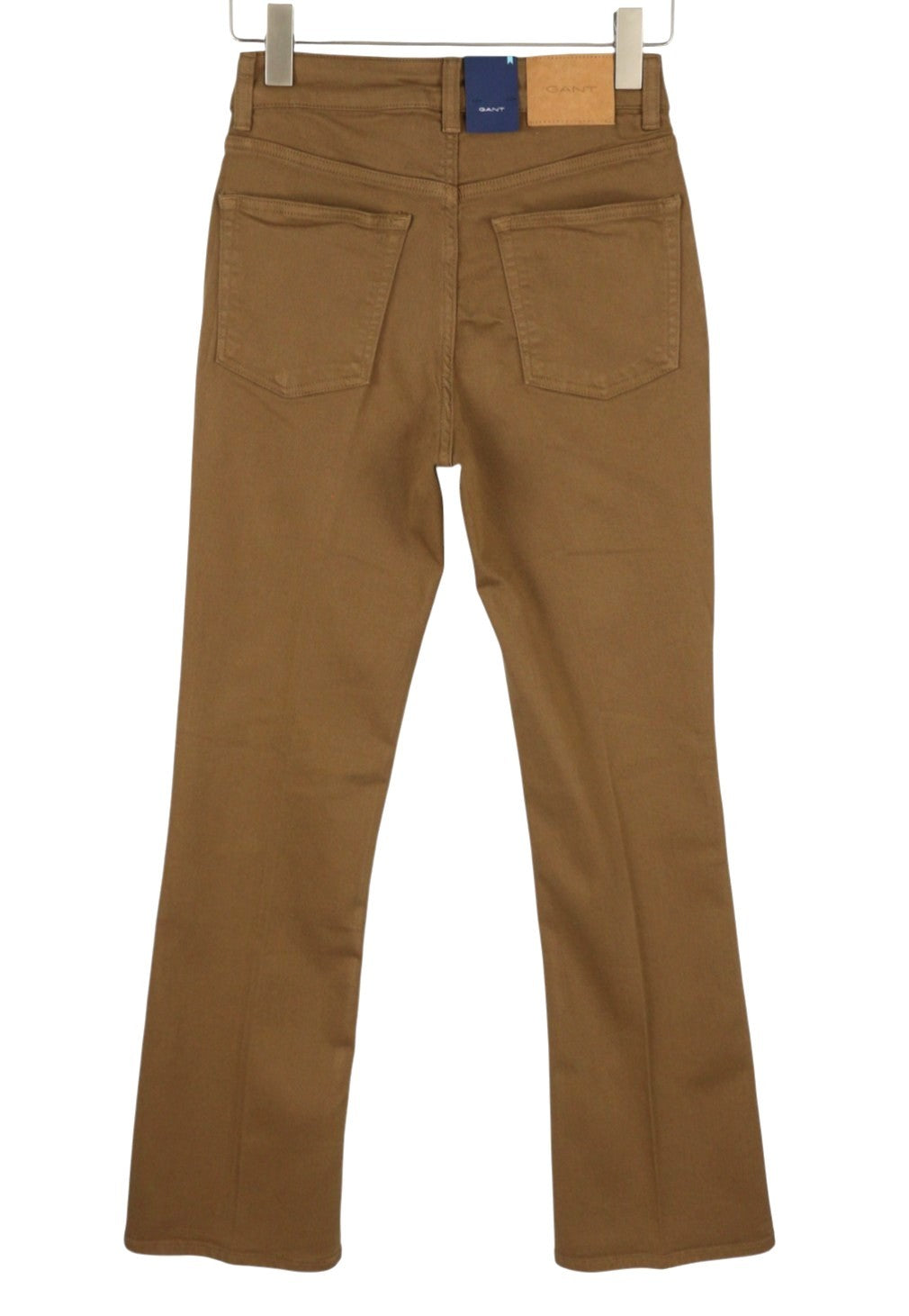 GANT Flare Color Women Trousers W27 Roasted Walnut Zip Fly Brown Casual
