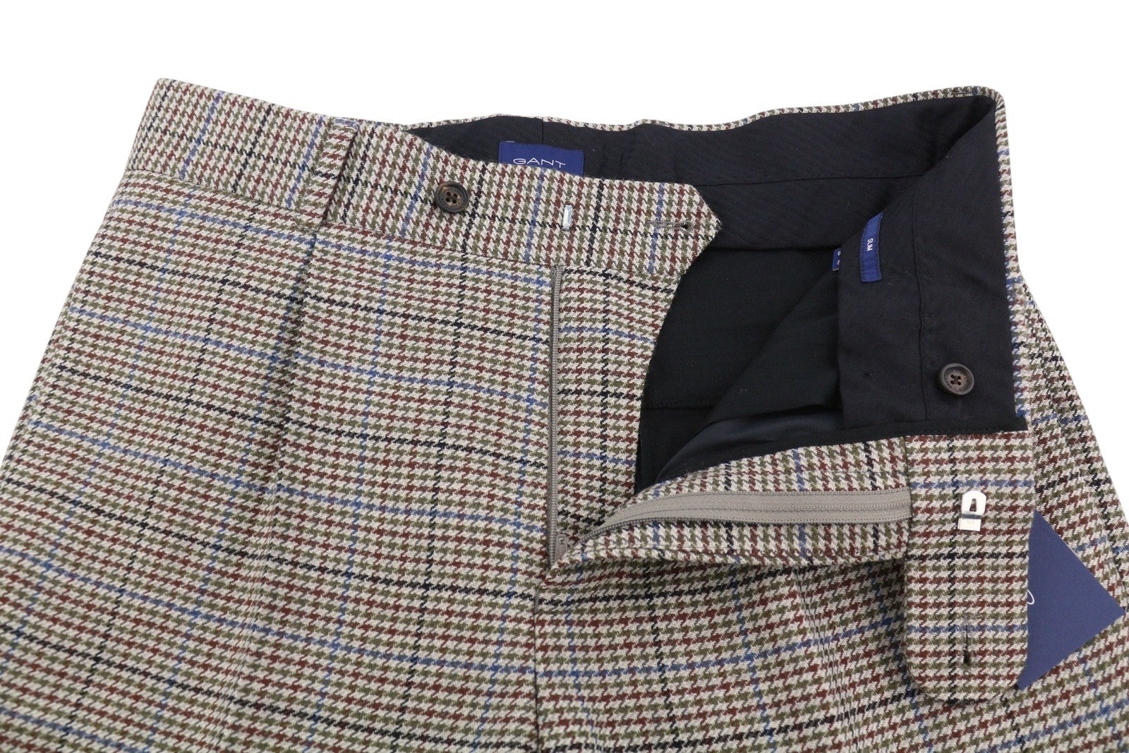 GANT Men Trousers EU50 Wool Harrington Colourful Pleated Slim Fit