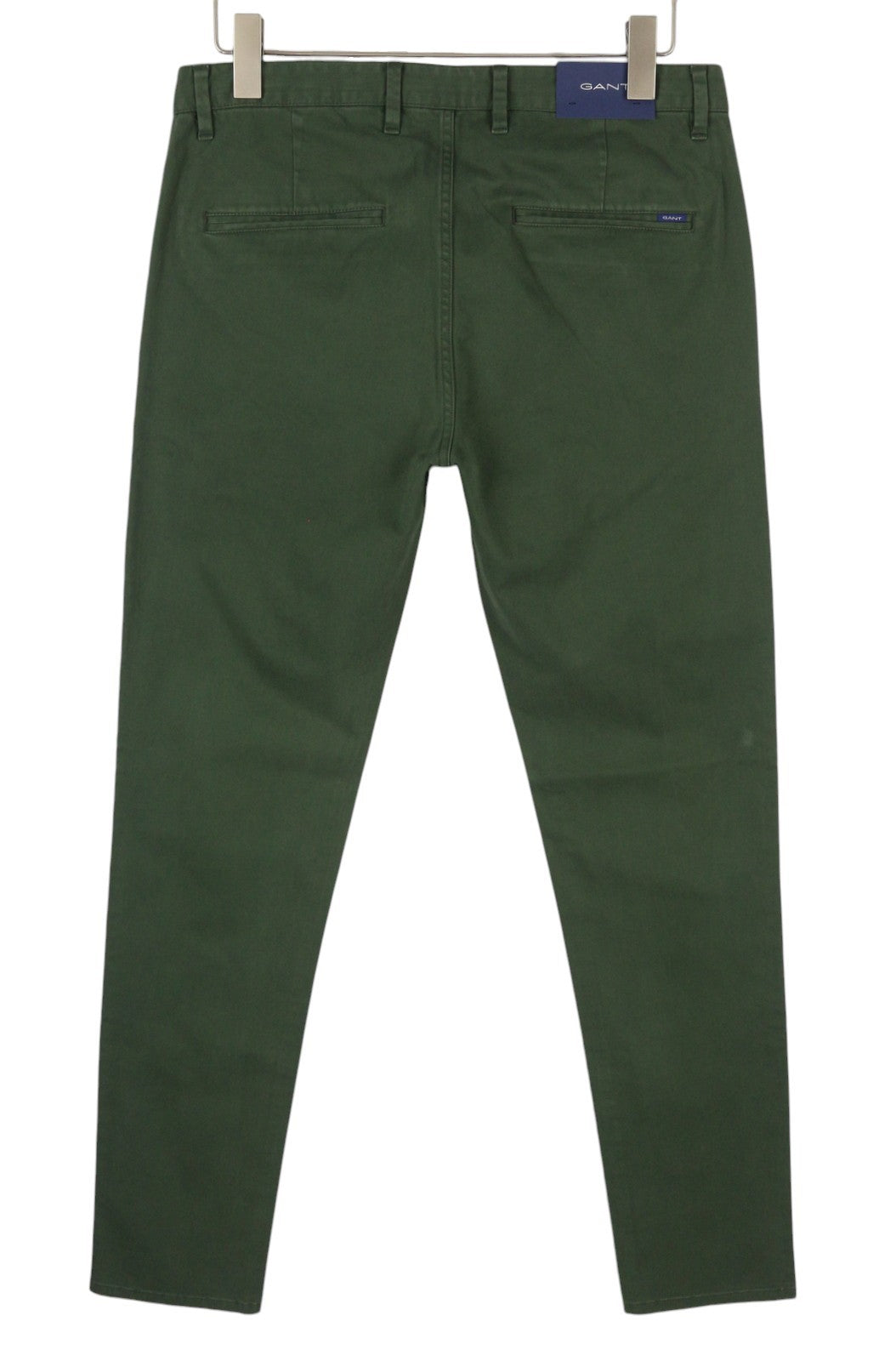 GANT Brushed Extra Slim Chino Men Trousers W32/L34 Thyme Green Zip Fly Casual