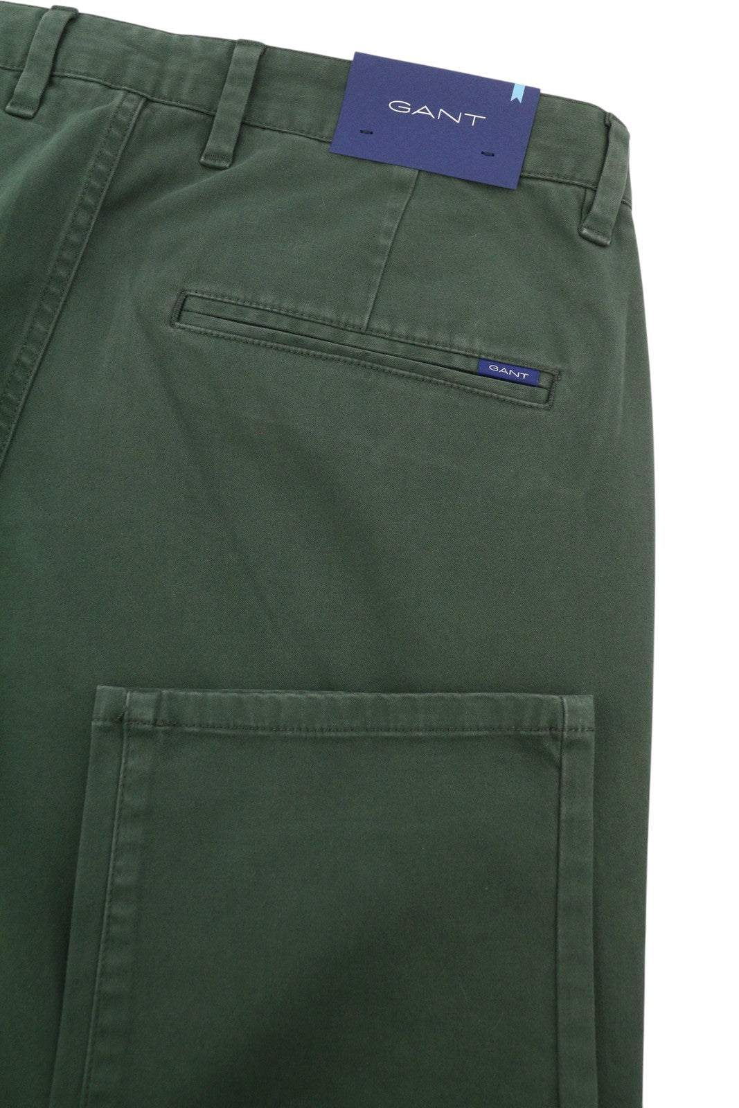 GANT Brushed Extra Slim Chino Men Trousers W32/L34 Thyme Green Zip Fly Casual