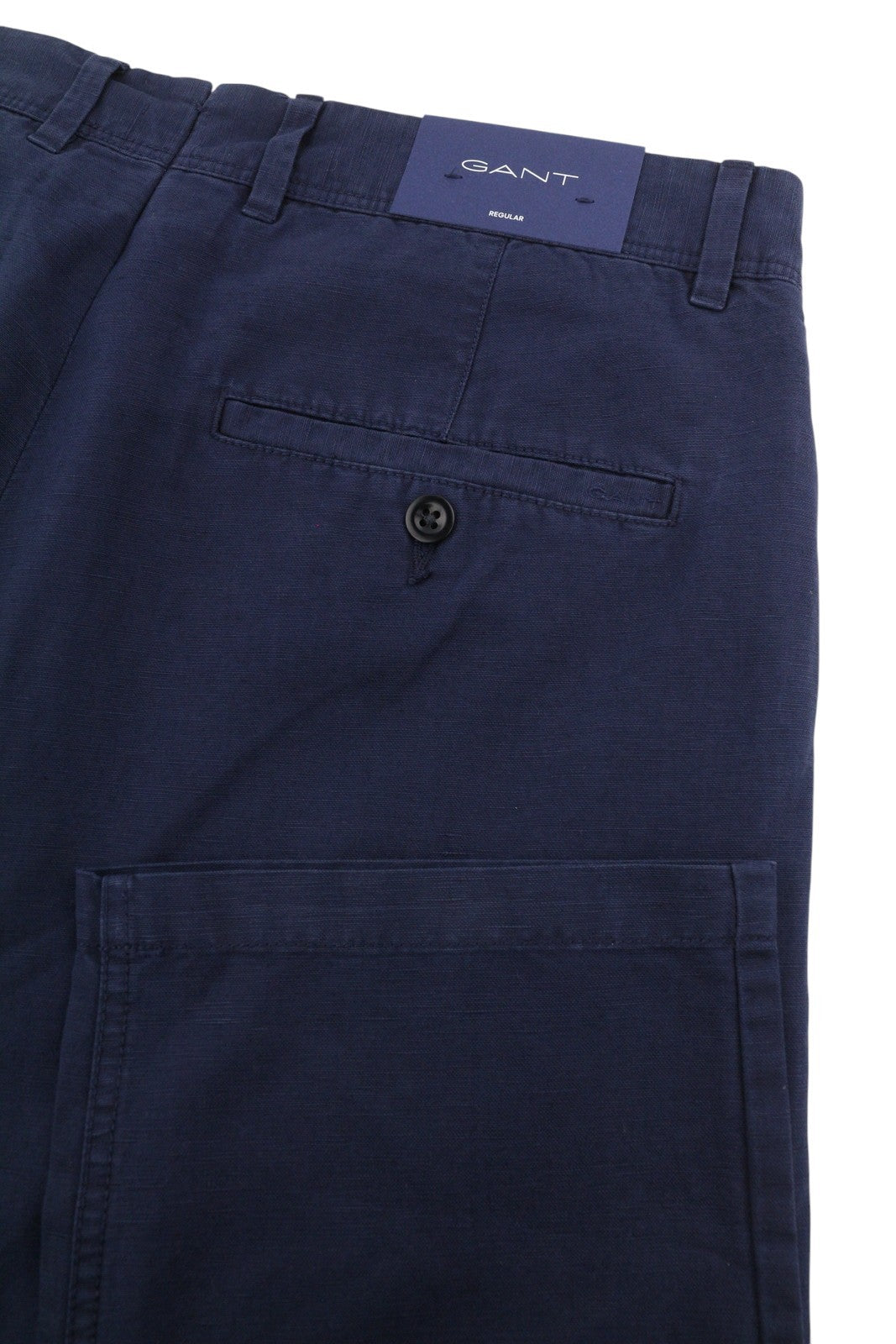 GANT The Regular Cotton Linen Chino Men Trousers W31/L32 Marine Zip Fly Casual