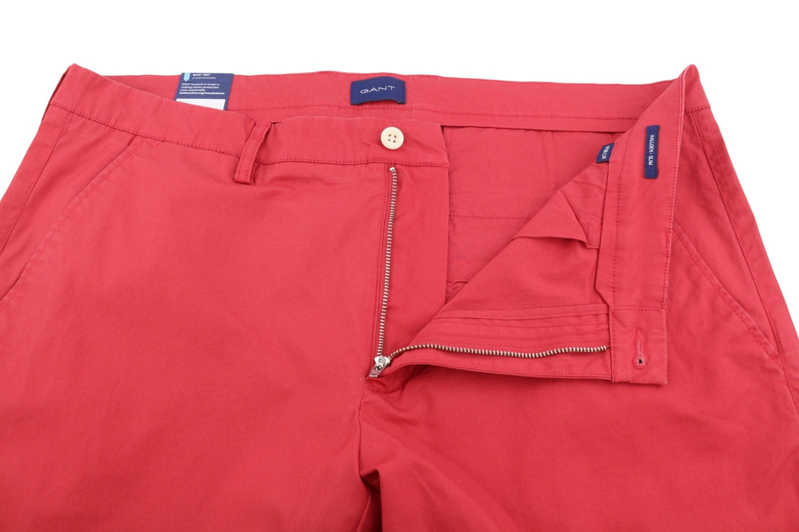 GANT Hallden Sunfaded Chinos Men Trousers W38/L34 Cardinal Red Slim Mid Rise