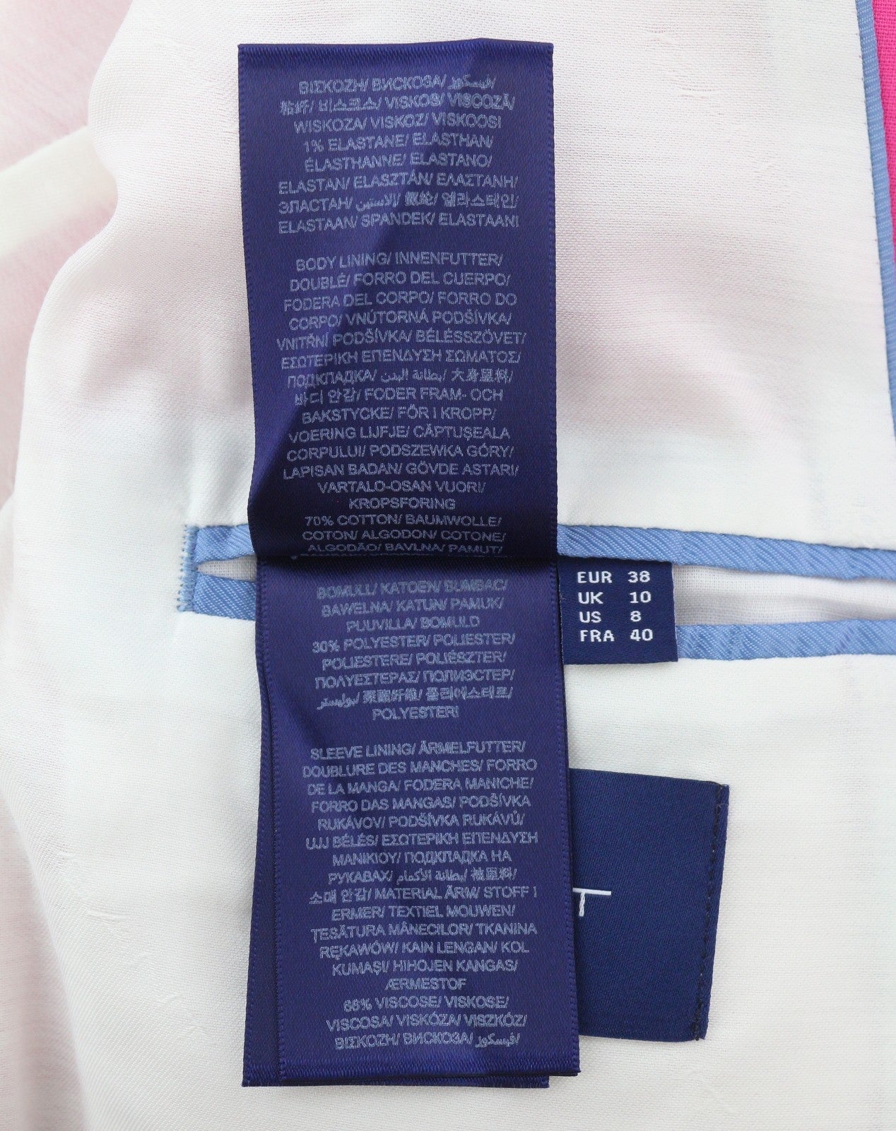 GANT Stretch Linen Straight Women Blazer EU38 Cabaret Pink Notch Single Breasted