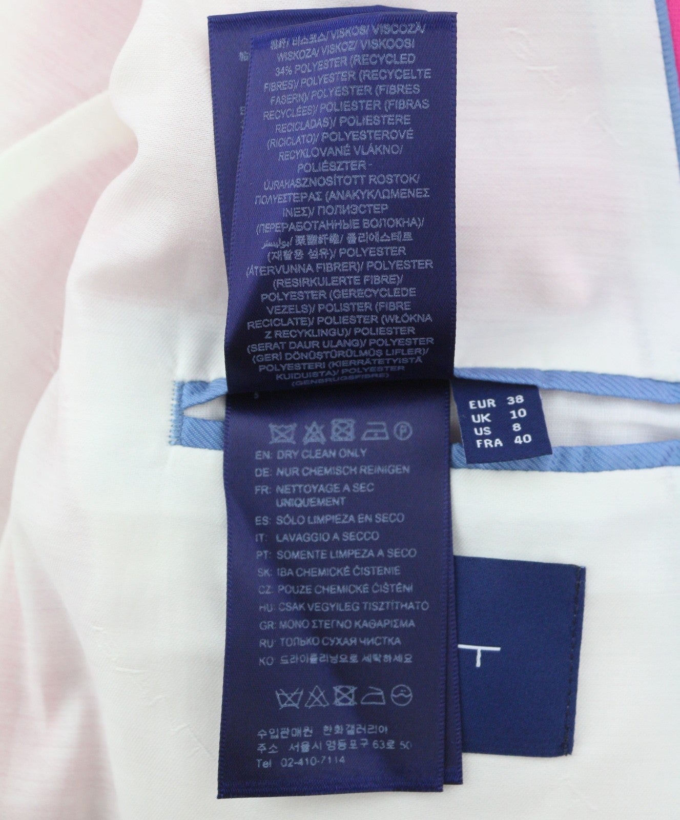 GANT Stretch Linen Straight Women Blazer EU38 Cabaret Pink Notch Single Breasted