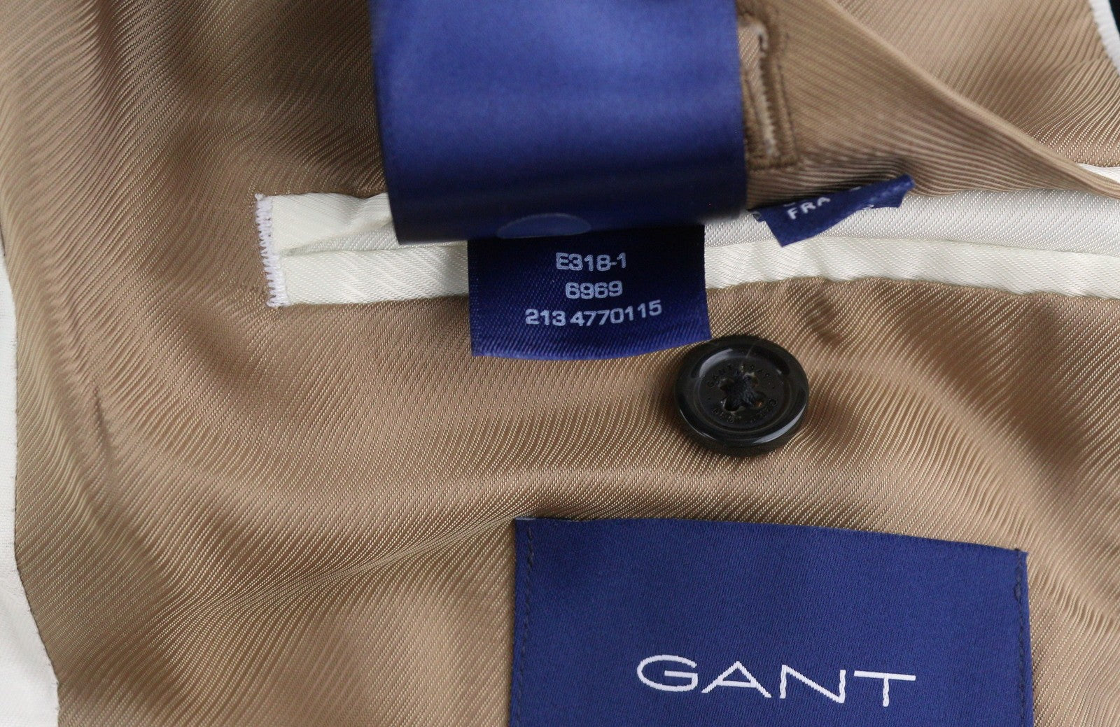 GANT Velvet Emb Shaped Women Blazer EU40 Evening Blue Embroidered Crown Peak