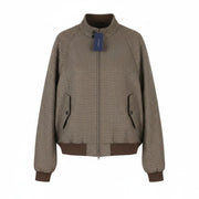 GANT Checked Wool Harrington Men Jacket M Hazel Wood Beige Padded Bomber RRP560