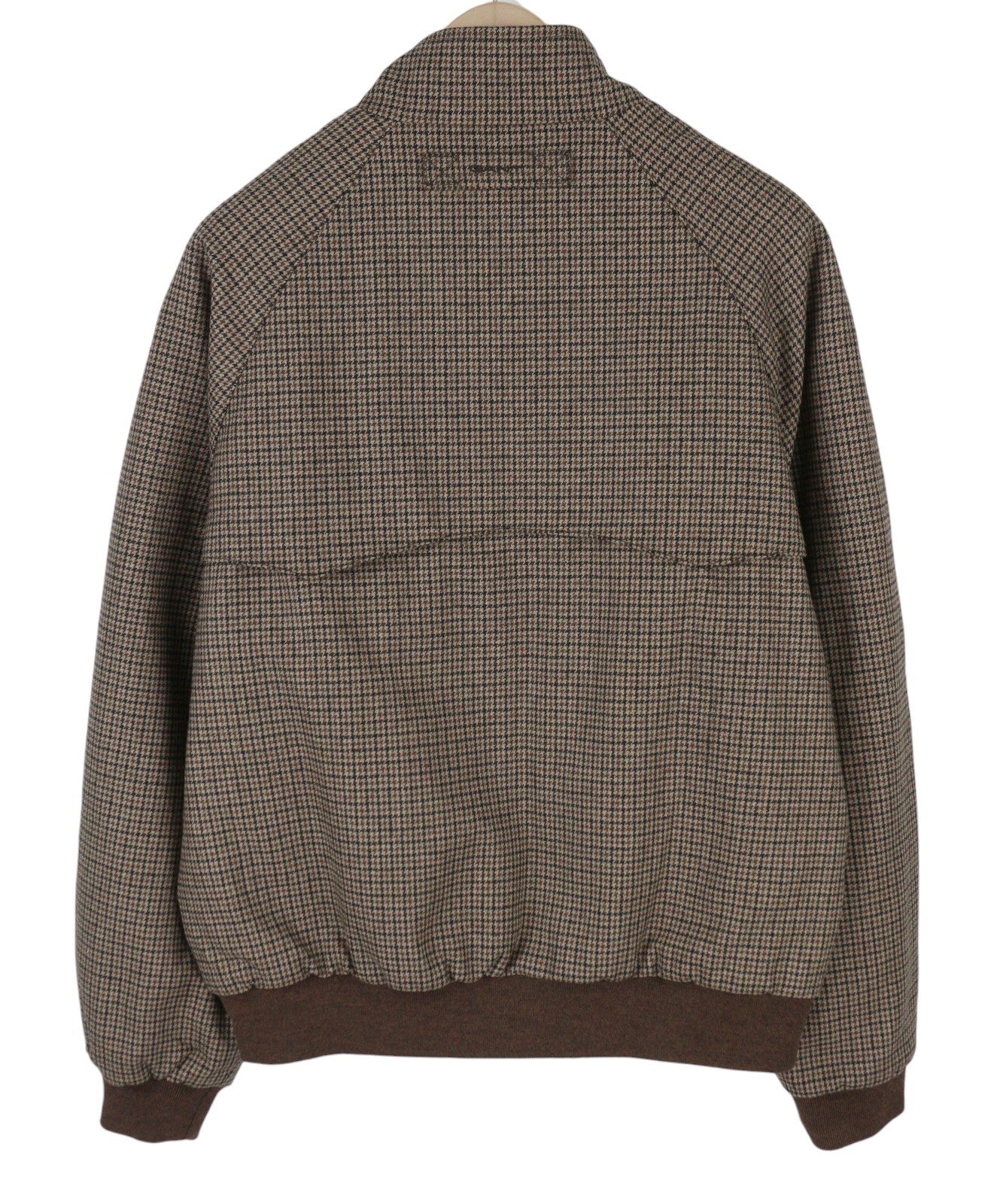 GANT Checked Wool Harrington Men Jacket M Hazel Wood Beige Padded Bomber RRP560