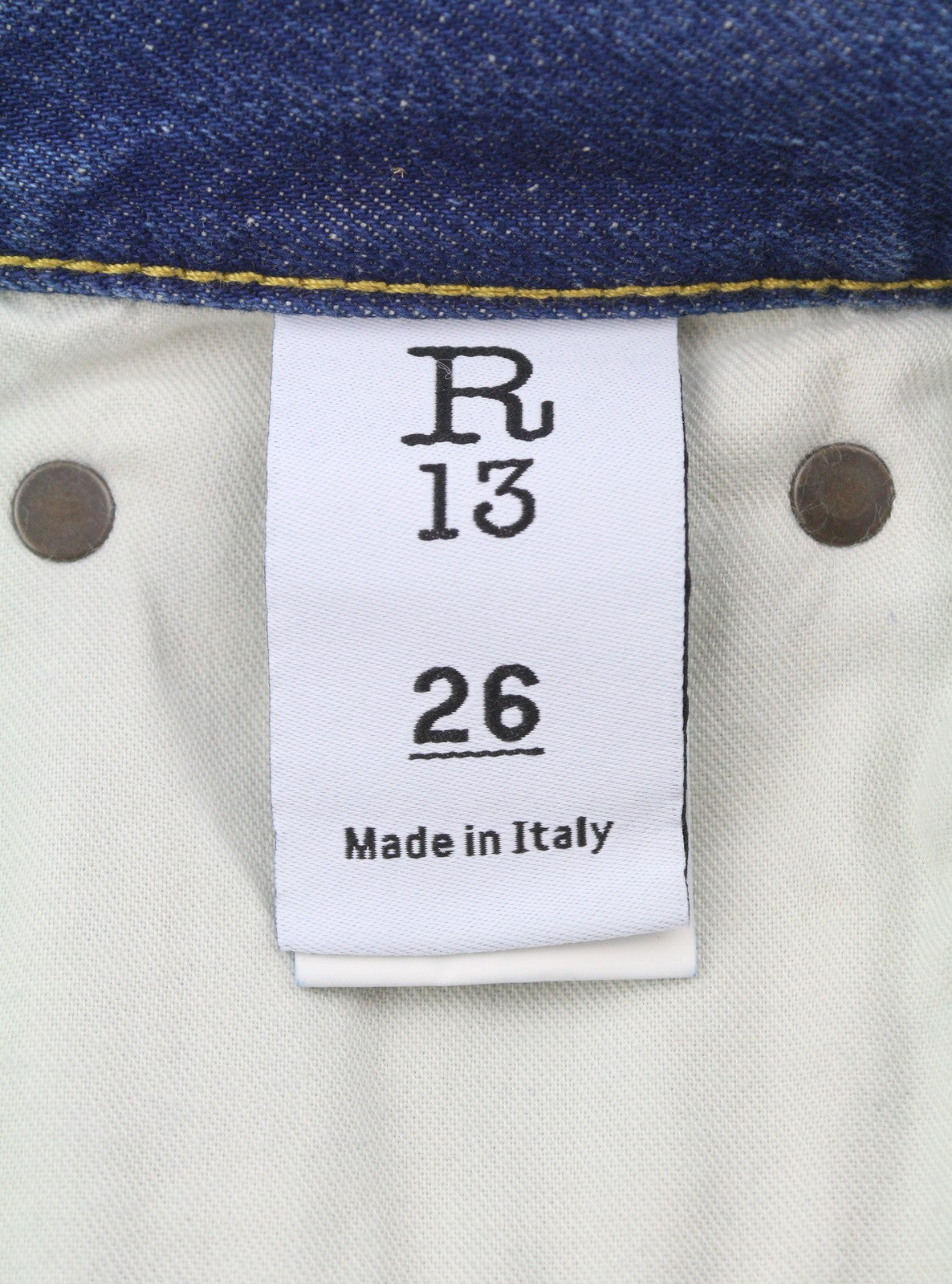 R13 Cuffed Romeo Women Jeans 26 Oasis Blue Whiskers Faded Distressed PS26 RPP645