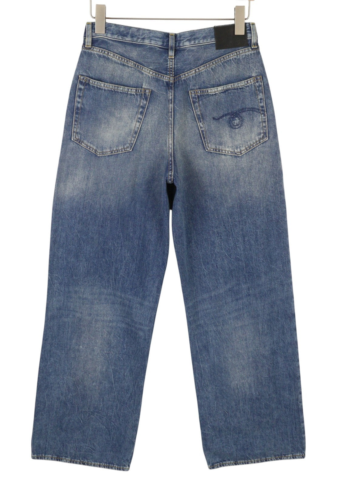 R13 Damon Pleated Women Jeans 26 Kellen Baggy Whiskers Faded Blue PS26
