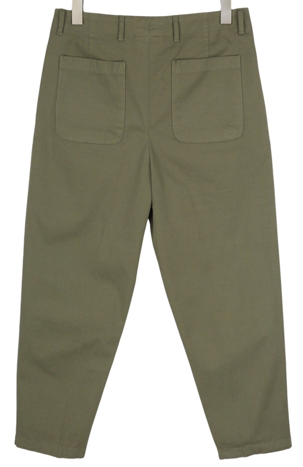 TOMMY HILFIGER Army Stretch Twill Men Trousers W32 Khaki Pleated Zip Tapered