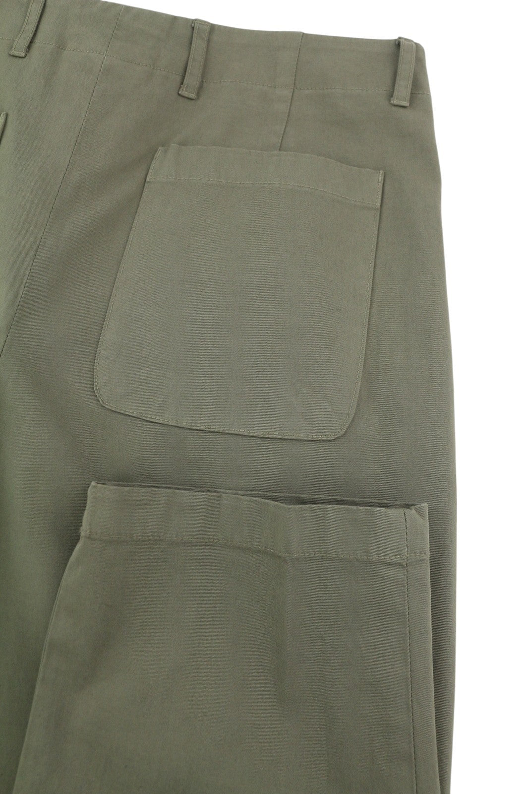 TOMMY HILFIGER Army Stretch Twill Men Trousers W32 Khaki Pleated Zip Tapered