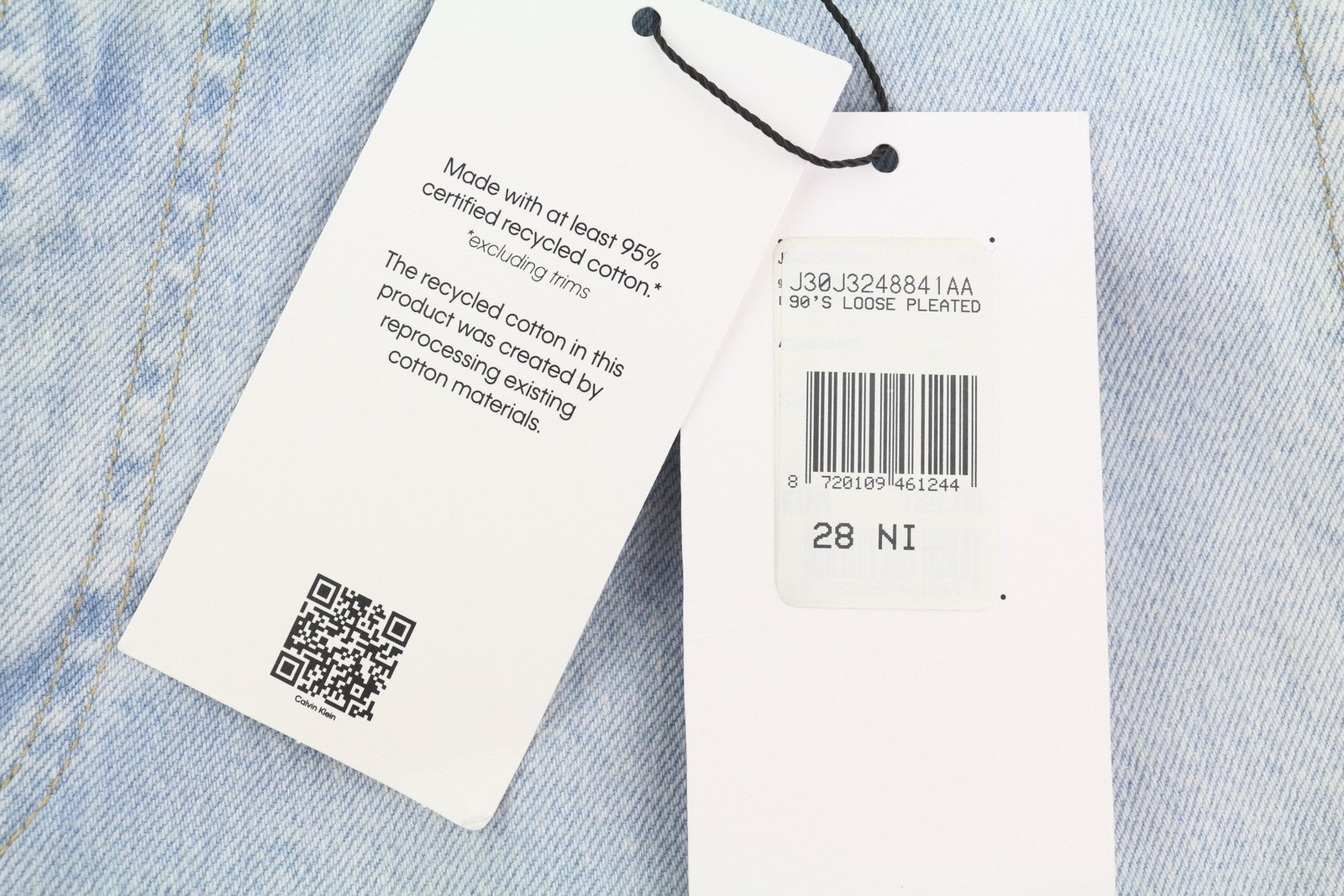 CALVIN KLEIN 90s Loose Pleated Men Jeans W28 Washed Blue Wide Fit Zip RRP272