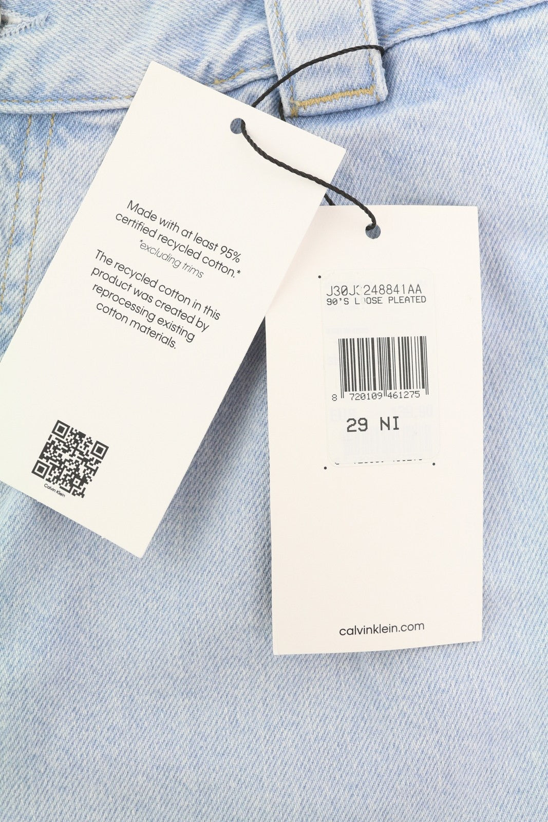 CALVIN KLEIN 90s Loose Pleated Men Jeans W29 Washed Blue Relaxed Leg Zip RRP272